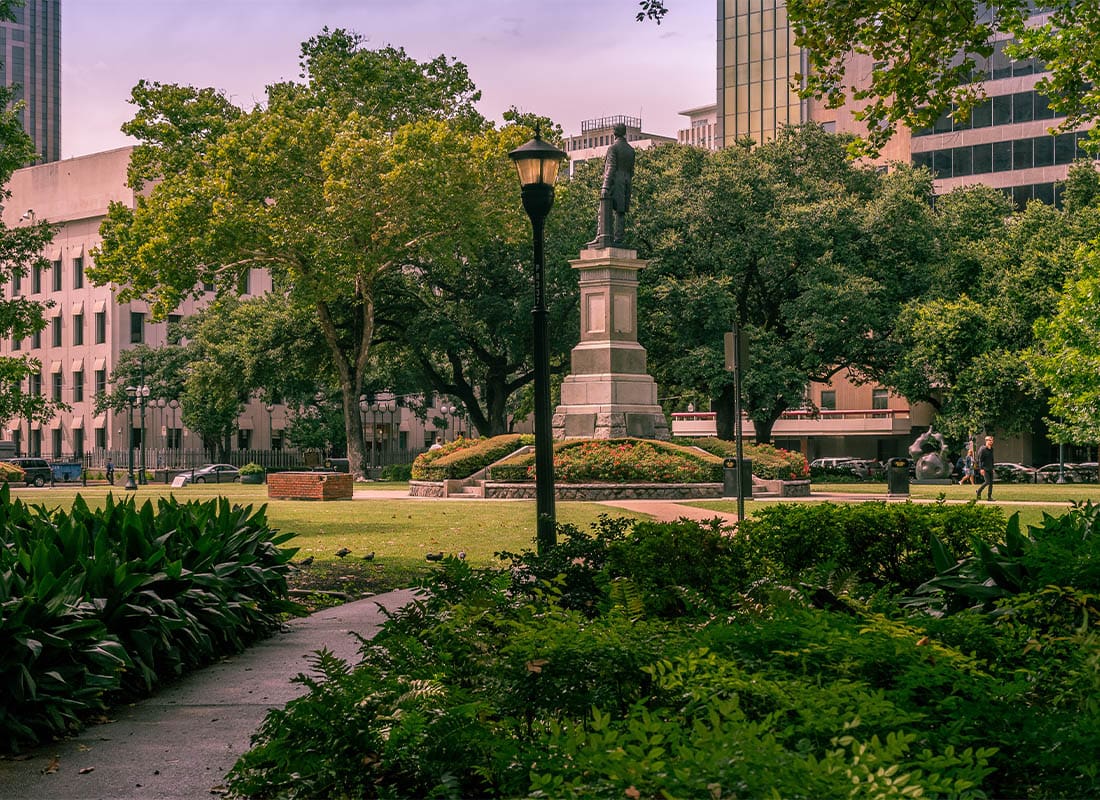 Lafayette, LA - Downtown Lafayette Sign is Shown. Lafayette is a City in Southern Louisiana.